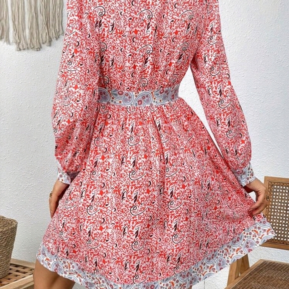 SHEIN VCAY Allover Print Button Front Dress  Meduim - Picture 3 of 5